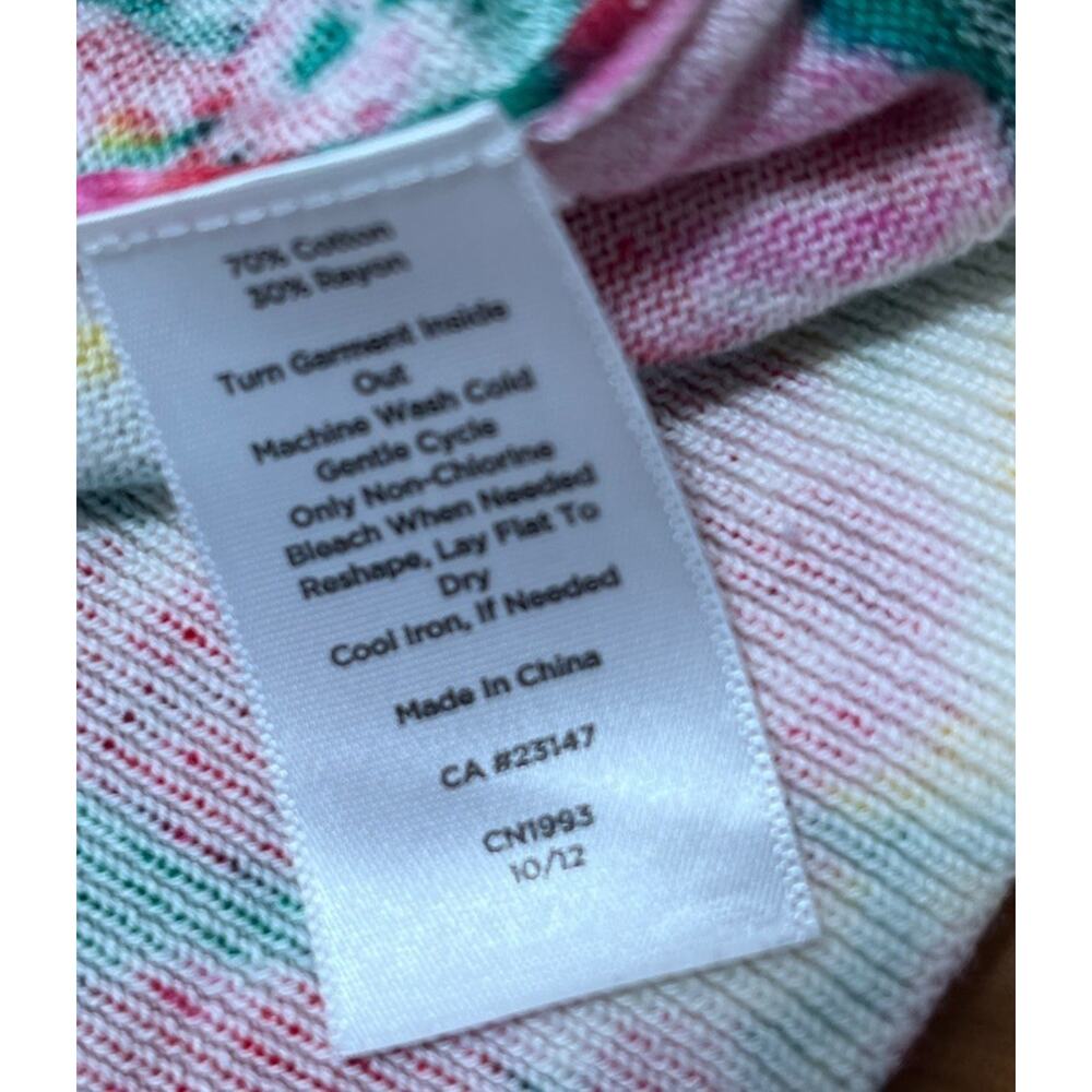 Talbots Charming 3/4 Sleeve Cardigan Button Front Spring Floral Size Small - Picture 7 of 7